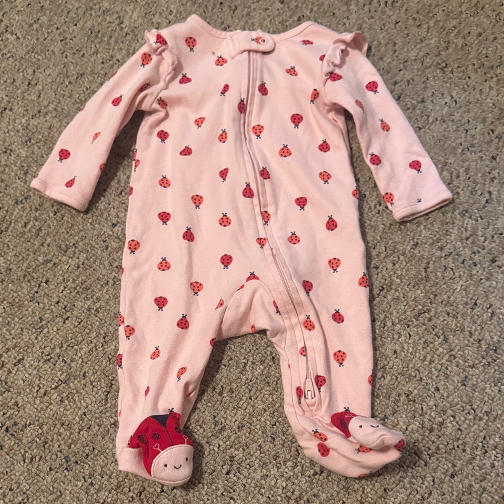 Carter's Pink Ladybug Footed One Piece